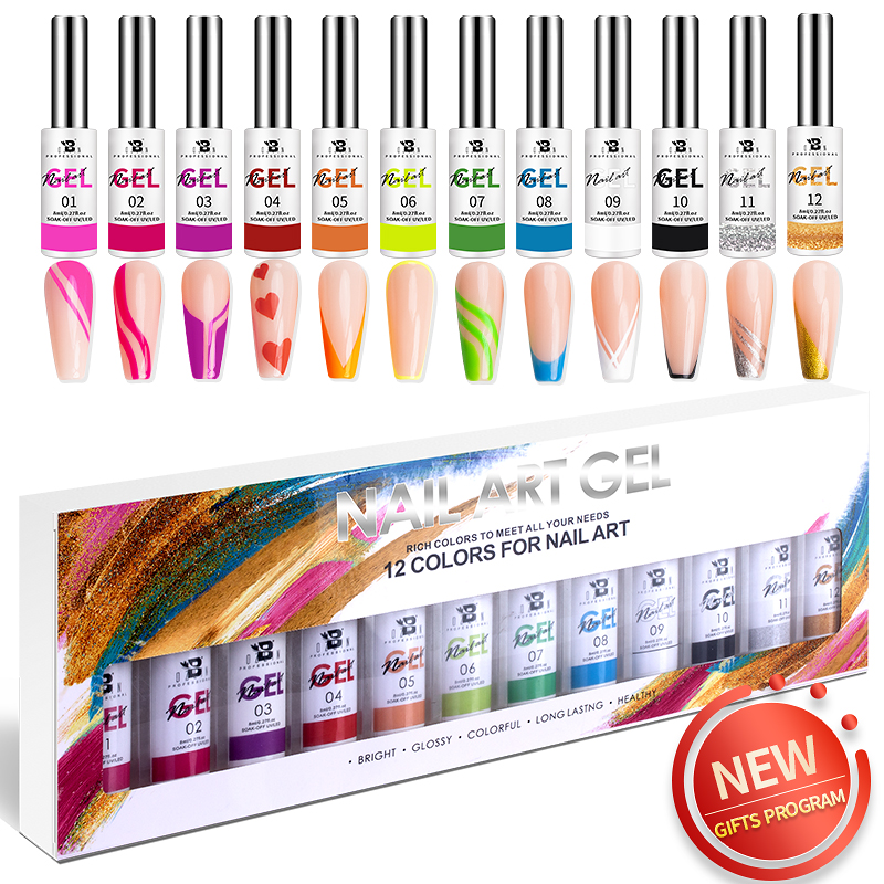 Best of BOZLIN Nail Art Gel Polish Kit Soak Off UV / LED Semi Permanent 12 Pcs / Set Varnish Gel Nail Polish Lacquer Salon Painting Designs Reviews & Tips