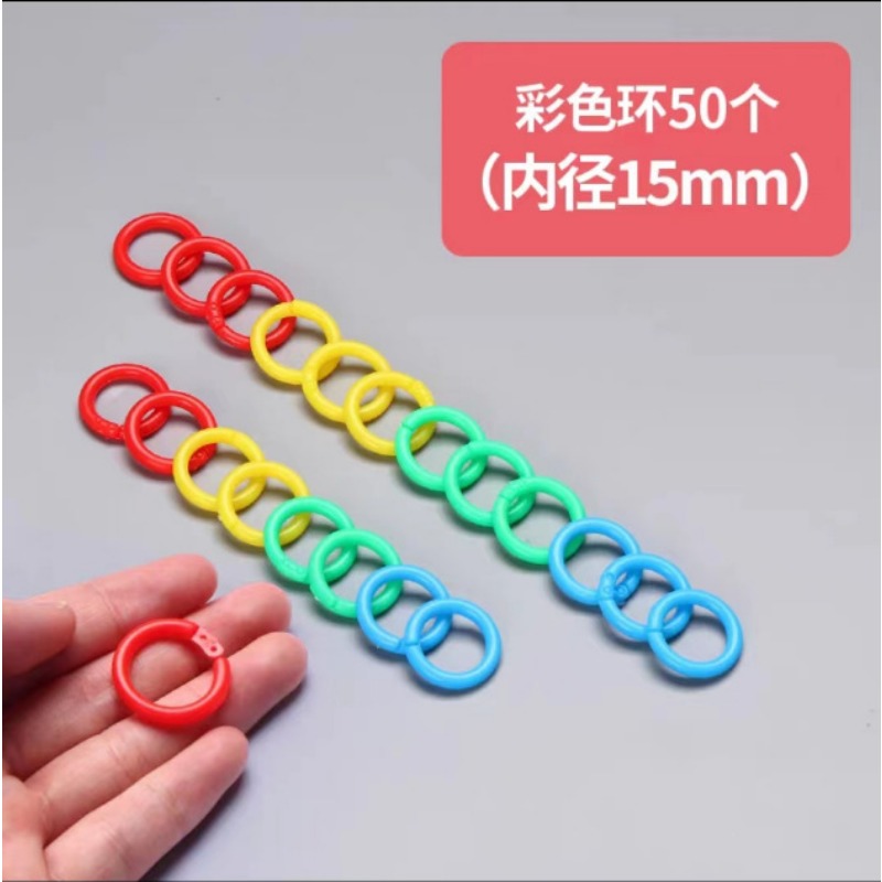 50 Teile/beutel Kunststoff Farben Ringbuch 15mm DIY Alben Lose-blatt Buch Hoops Öffnung Büro Bindung Supplie Fotoalbum – Detail 4