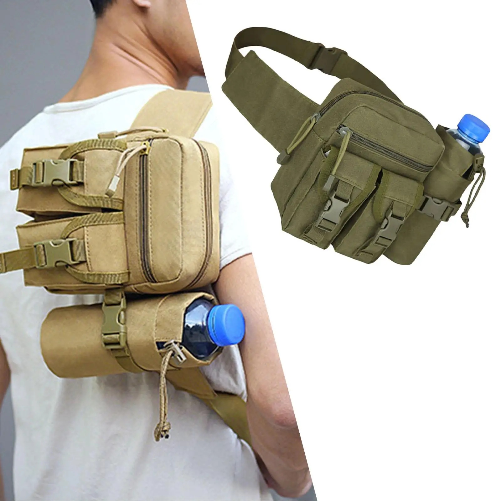 Waist Pack Bag Pouch Water Bottle Holder Fanny Pack for Running Adults Tool