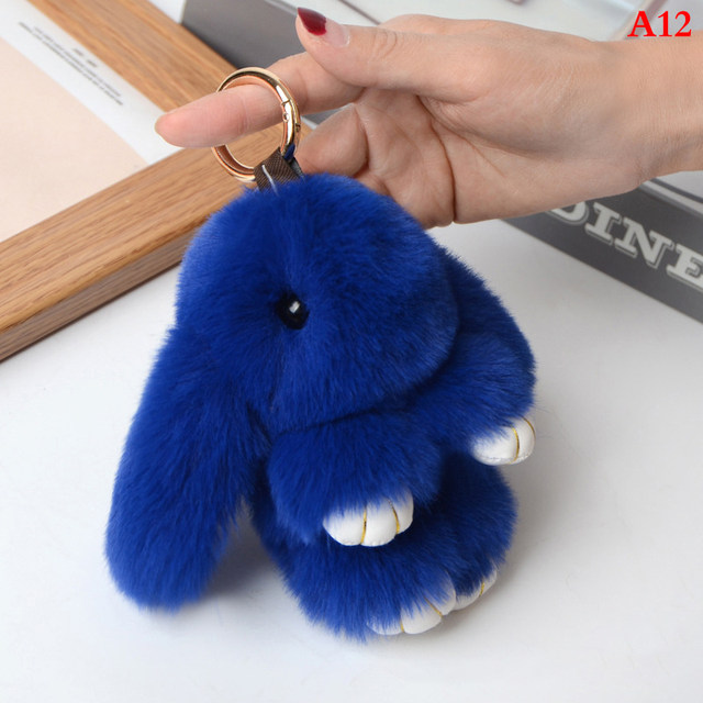 Menocetri Morbido Fluffy Coniglio Portachiavi Carino Peluche - 4