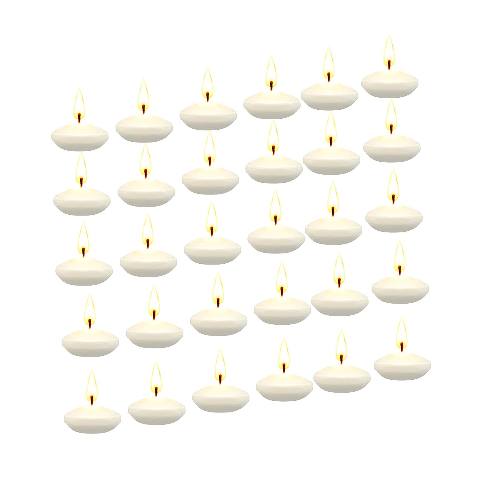 30Pcs Romantic Unscented Floating Candles DIY Round Decor Party Supplies for Dinners Anniversary Weddings Valentines Events