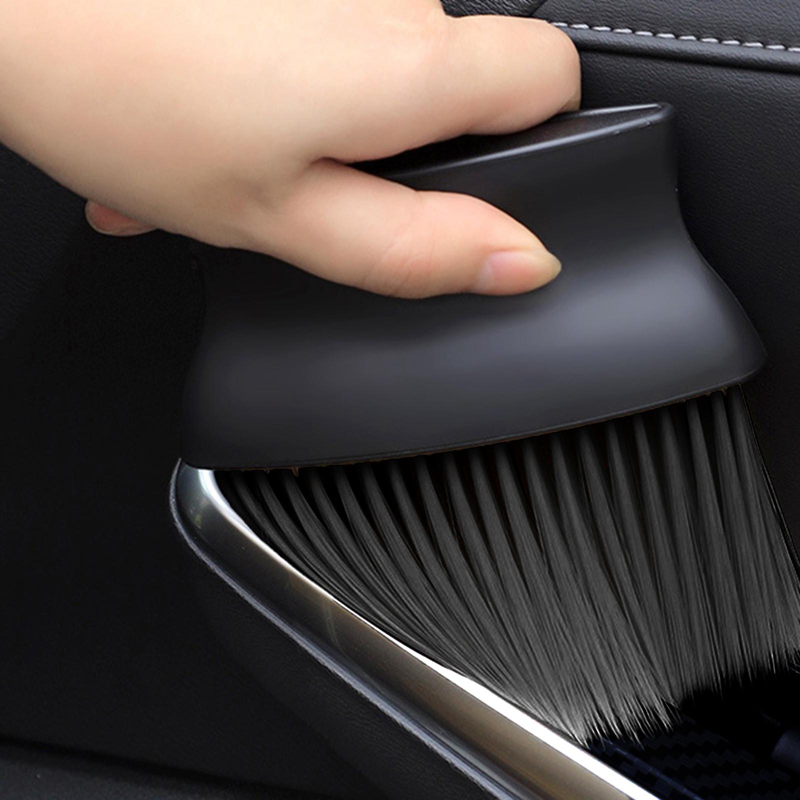 Car Interior Detailing Brush Short Handle High Density Bristles Dust Removal for Air Conditioning Air Outlet Cleaning Tool