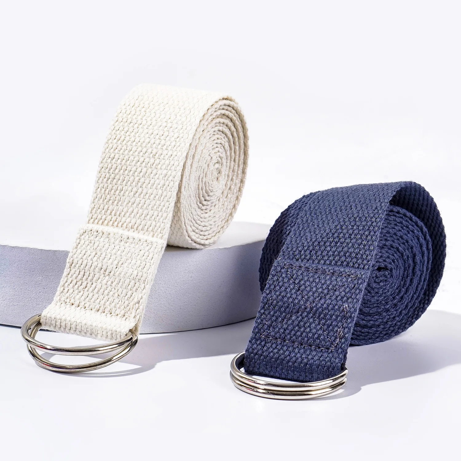 Cotton Yoga Strap/Belt with Extra Safe Adjustable D-Ring Buckle for Pi –  AJRO DEAL