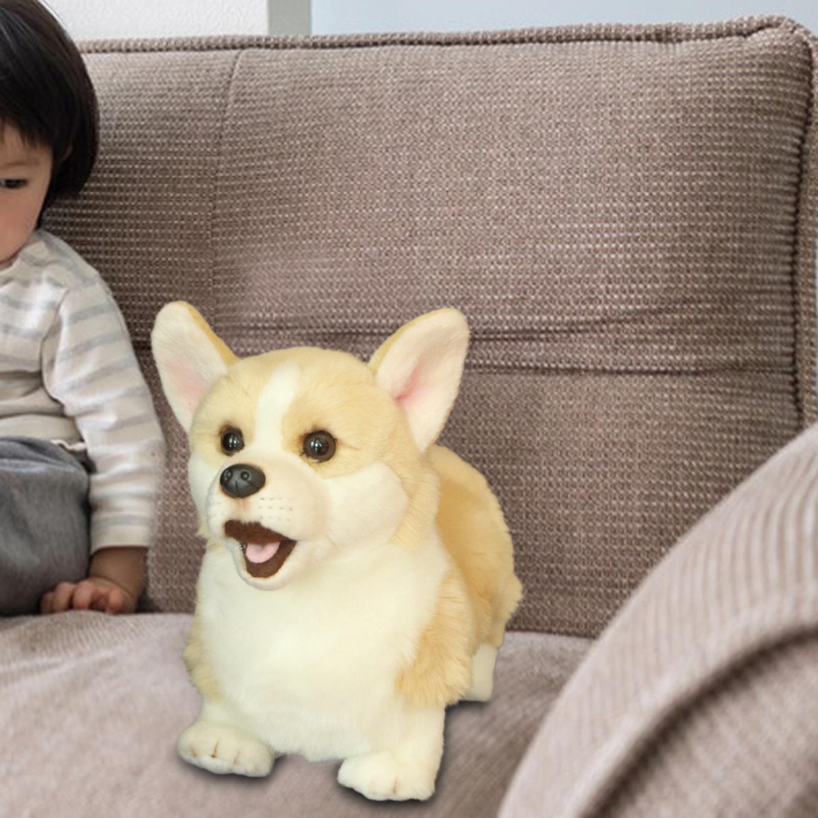 Cute Corgi doll Cushion Lifelike plush Stuffed Animal Plush Toy for Bedroom Home Decor Chair Gift Cartoon Ornament