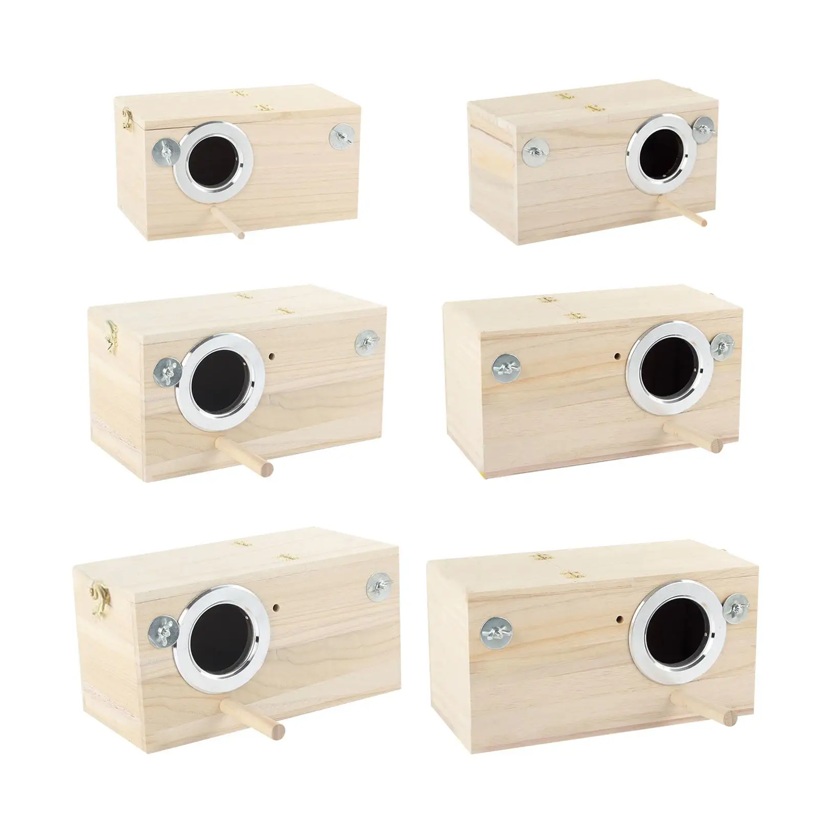 Wood Parrot Nest Birds Breeding Box Transparent Side Keep Away from Cold Winter Handcrafted Practical Bird Cage Accessory
