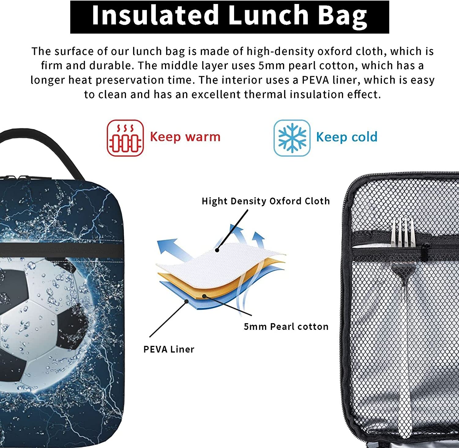 Bag Isolado Lunch Box Cooler Tote Para Trabalho De Escritório