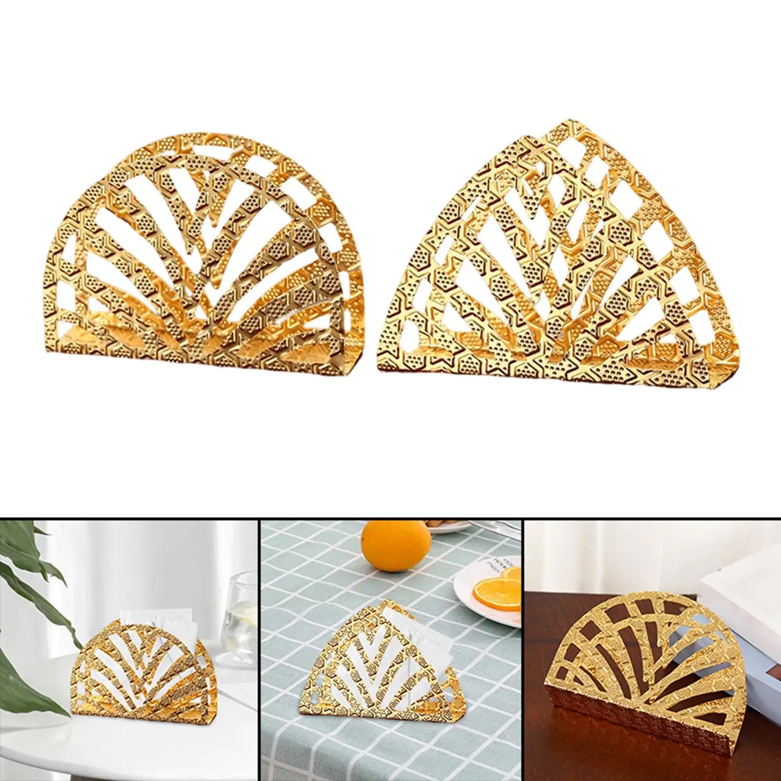 Table Napkin Holder European Style Stand Decorative Portable Gold Iron Tissue Dispenser for Hotel Office Home Decor Parties
