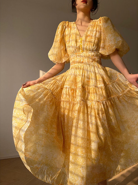 vintage yellow dress