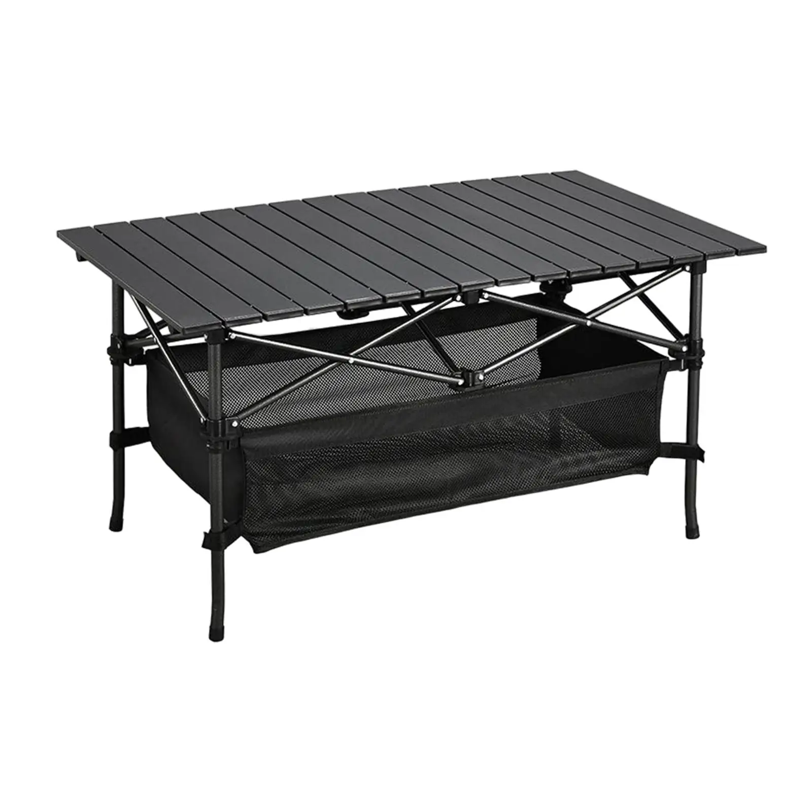 Camping Folding Table Aluminum Table Top with Large Storage Rustless for Fishing Outdoor