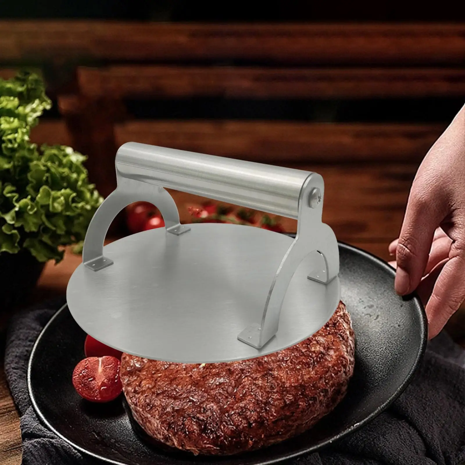 Stainless Steel Burger Press Kitchen Accessories Nonstick Grill Press Meat Beef Burger for Home Restaurant Cooking Barbecue Beef