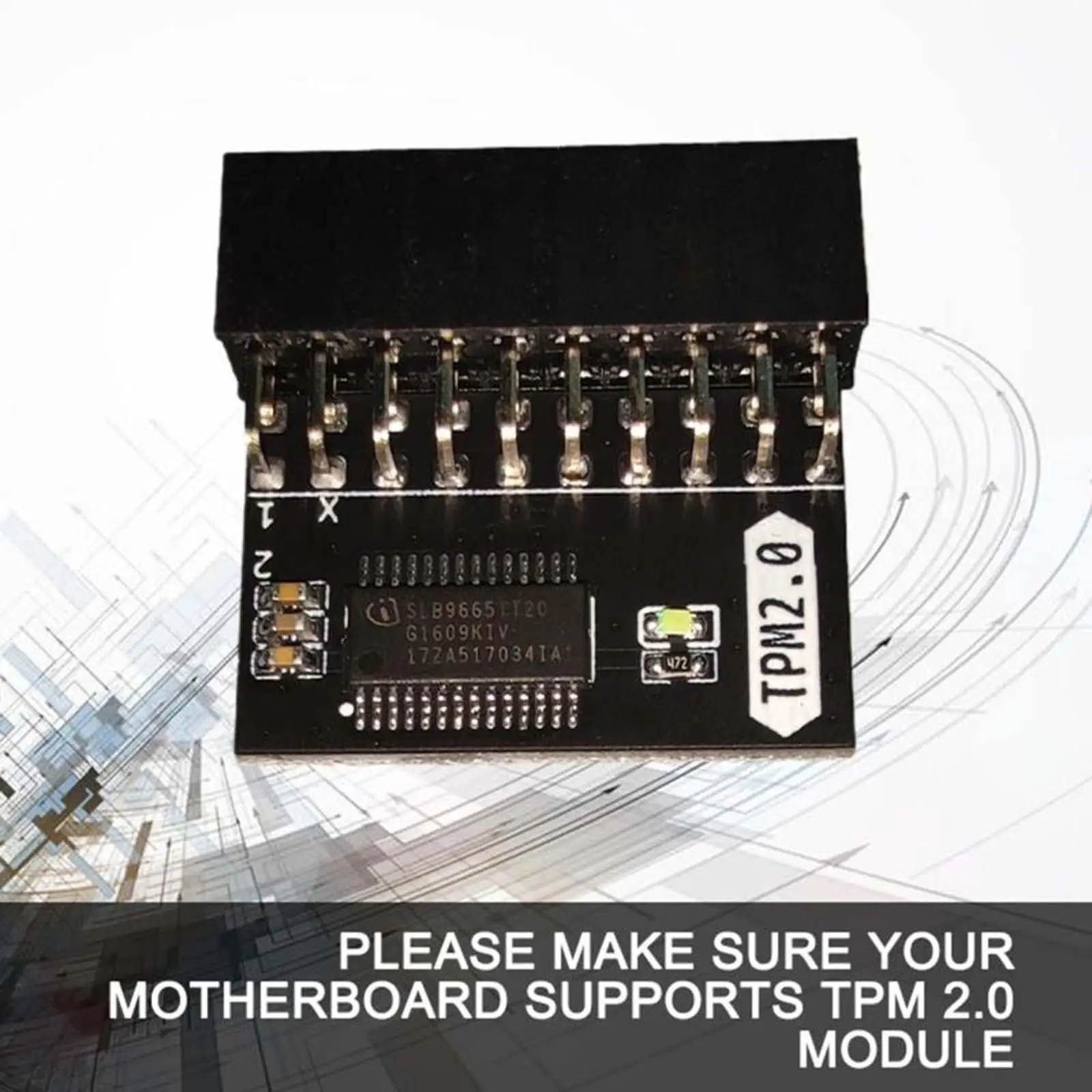 20 Pin Protection Module Metal Tpm2.0 Module Motherboard Module for Tpm-L R2.0 for Gigabyte Gc-Tpm2.0 Accessories Replacement