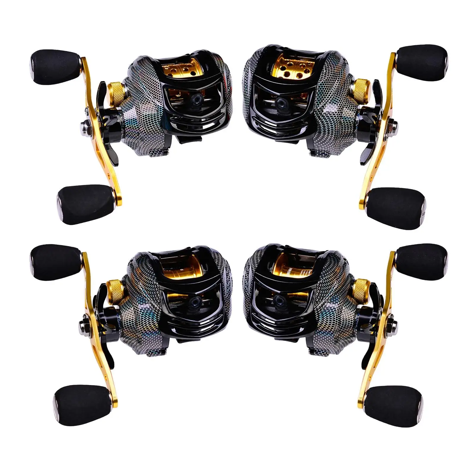  Reels 18+1 Bearings 7.2:1 Gear Ratio, Brake Streamlined Shape Design Mechanical Button  Fishing Use