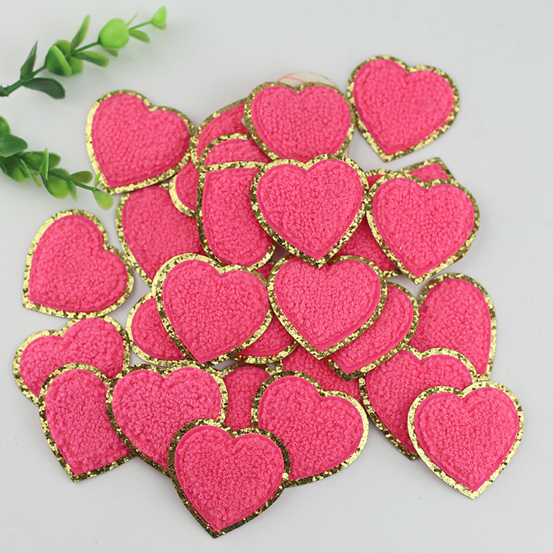 6 Teile/los Herzen Handtuch Chenille Gestickte Patches Eisen Auf Patches Für Kleidung Nähen Auf Applikationen Für Kleidung Katzen Diy Abzeichen – Detail 13