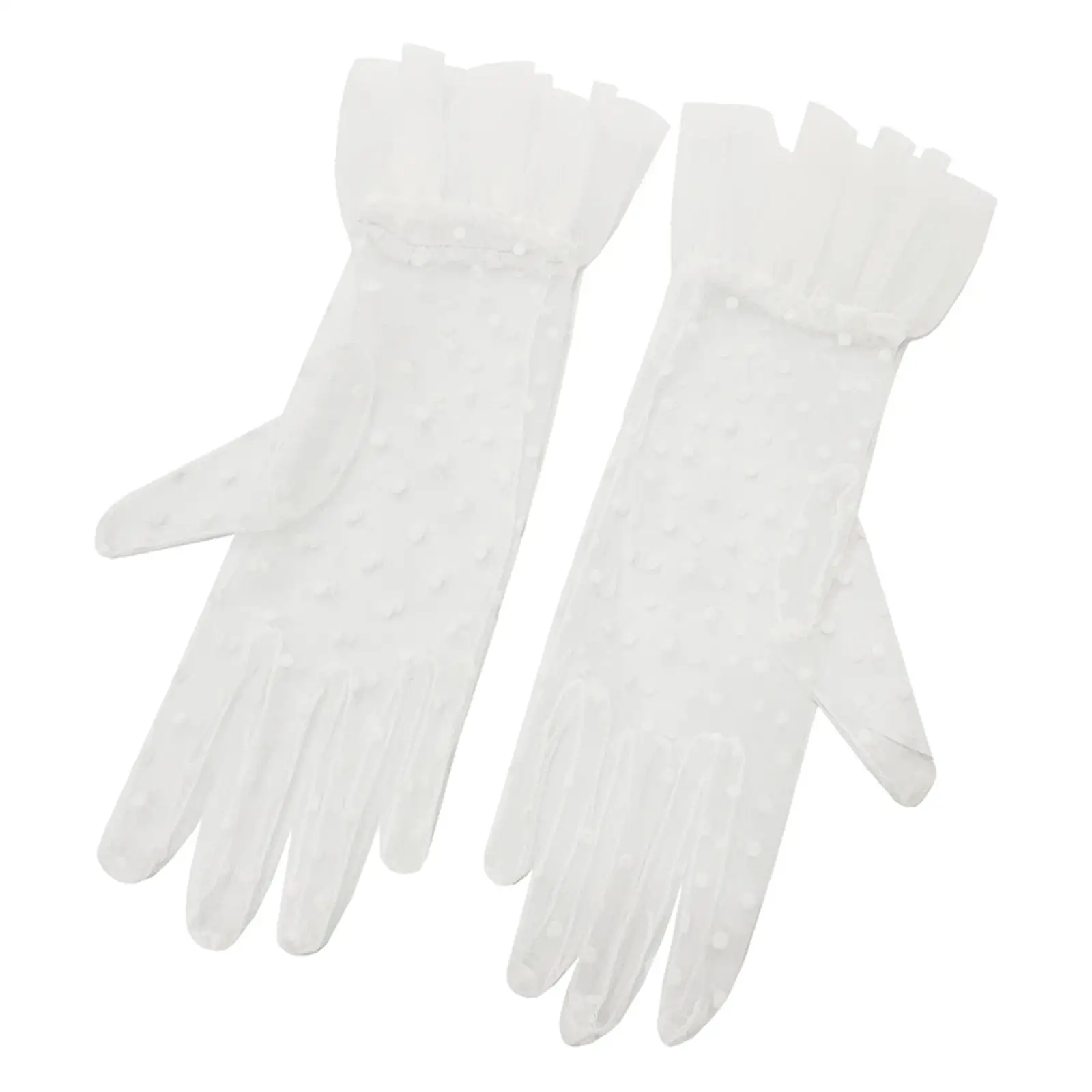 Breathable Bridal White Gloves Lace Gloves Short Wrist Wedding Gloves for Dinner Party