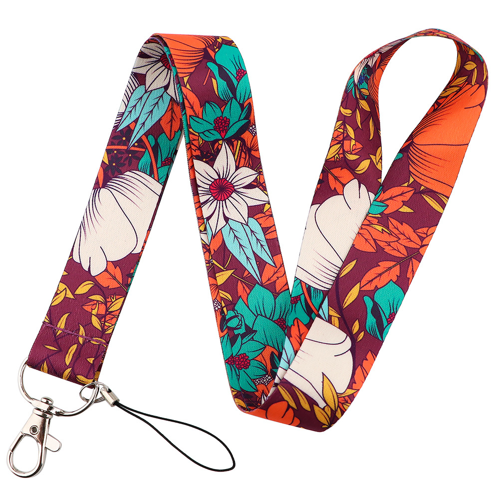 1pc Blumen Telefon Lanyard Einfache Stil Neck Strap Lanyards ID Abzeichen Karte Halter Schlüsselbund Handy Gurt – Detail 5
