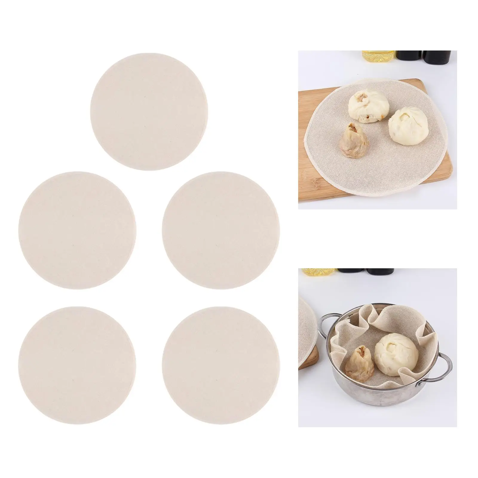 5x Non Stick Food Stuffed Bun Steamed Mat Breathable Steamer Liners Mesh Mat Pad for Dumplings Steamed Buns Dim Pastry Baking