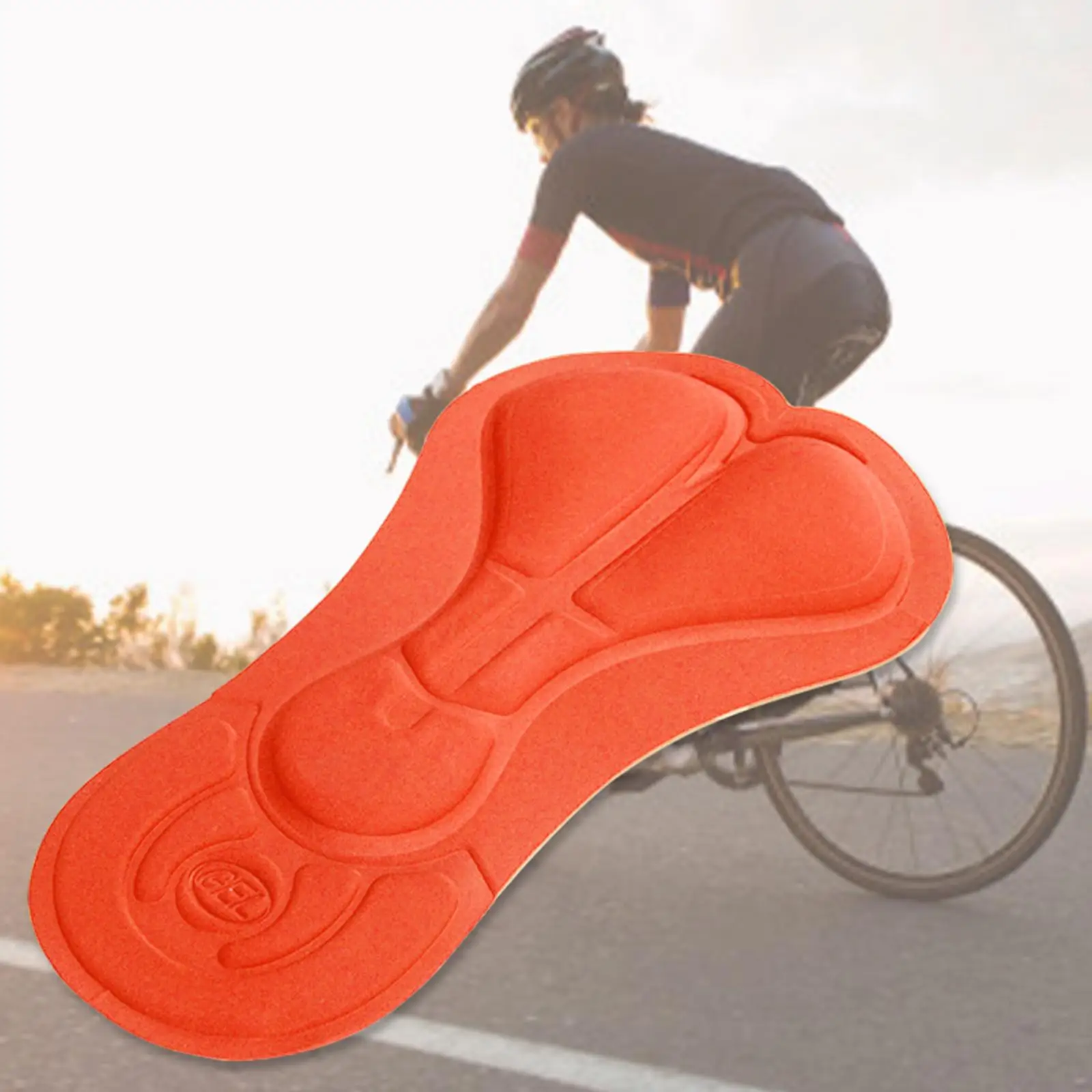 Bike Seat Cushion Gel Padded Outdoor Biking Soft Seat Pad Cycling Shorts Pad Orange