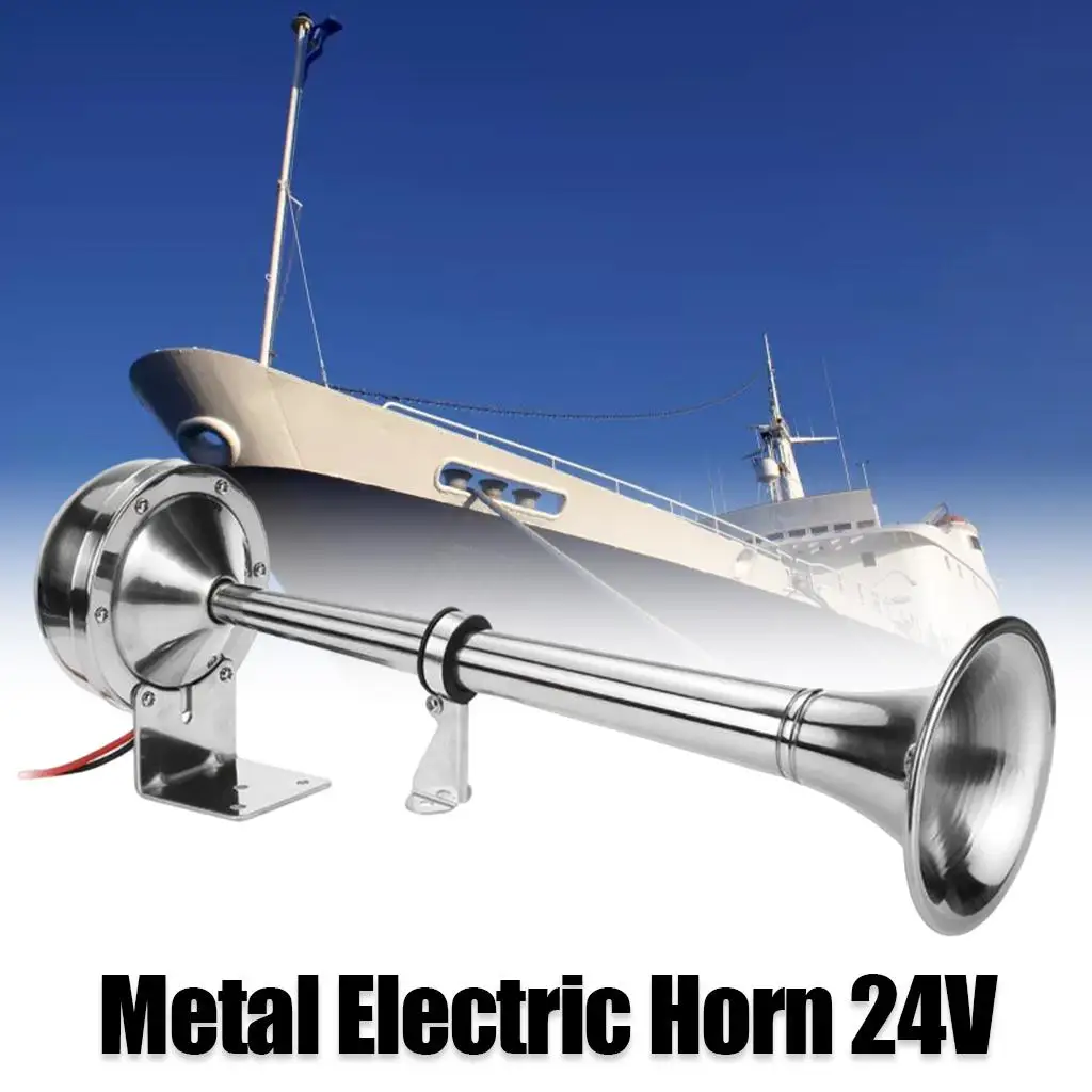 Universal 24V 150DB Super Loud Car Air Horn Single Trumpet for Trucks Cars Automobiles Boats