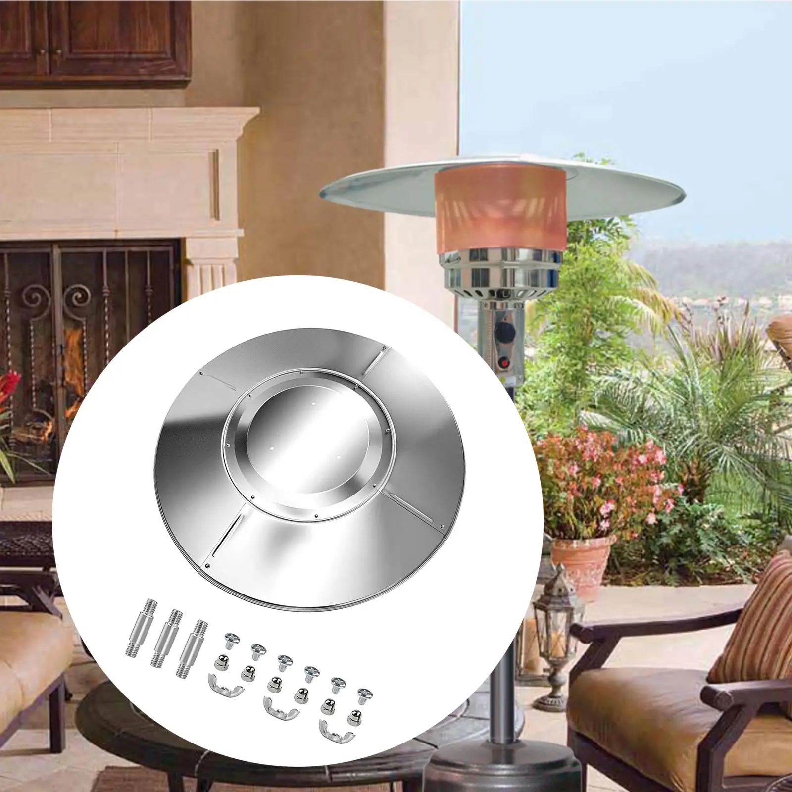 Outdoor Patio Heater Reflector Cover Windshield Outdoor Use Durable High Performance Dome Replacement Parts for Outdoor Heaters