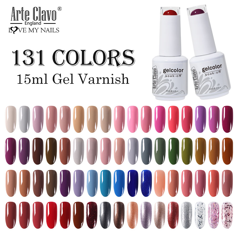 Best of Arte Clavo 131 Colors Gel Polish Nail Gel Varnish Paint Semi Permanent Nails Art Gel Nail Polish For Manicure Top Coat Base Coat Reviews & Tips