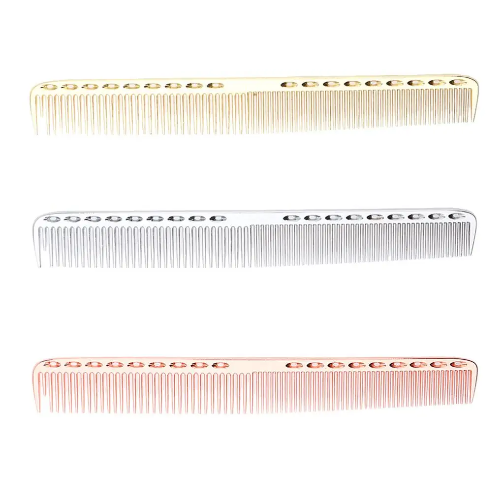 3pcs Golden/Rose  Portable Hairdressing, Grooming & Styling Combs for Hair or Beard Detangling