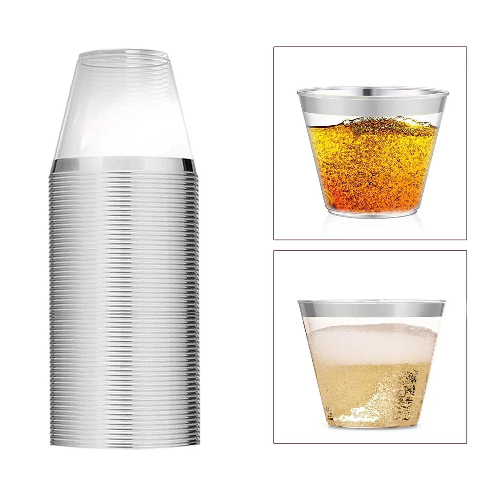 30 Pieces Clear Plastic Cups Tumblers 270ml Tableware for Wedding Decoration