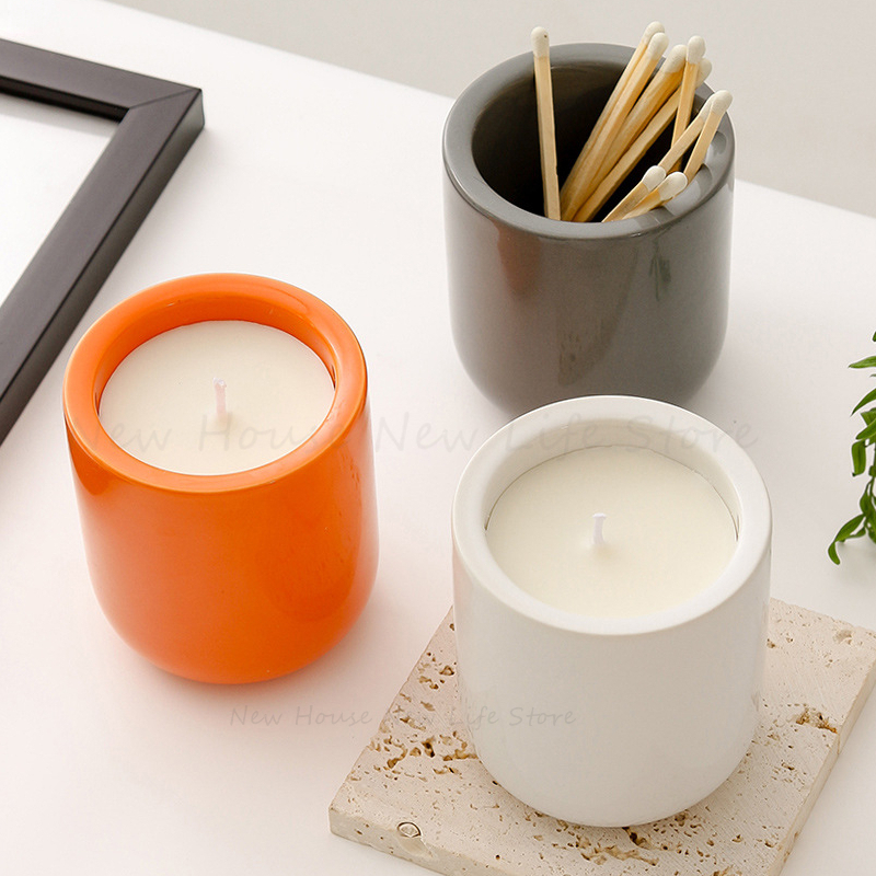 Description Picture 5 of itemConcrete Candle Jar Silicone Mold DIY Round Succulent Flower Pot Plaster Epoxy Resin Storage Box Craft Molds Home Decor Supplies