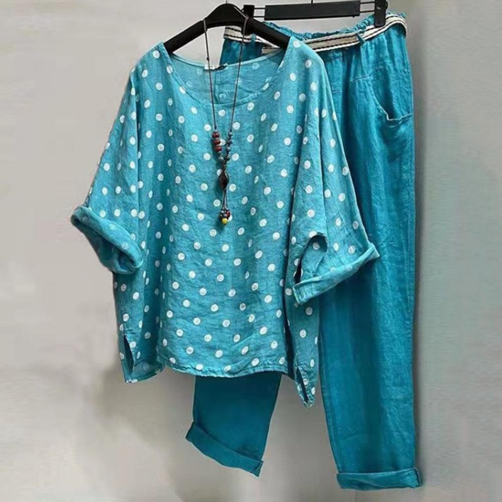 blusa pant dot print meia manga o