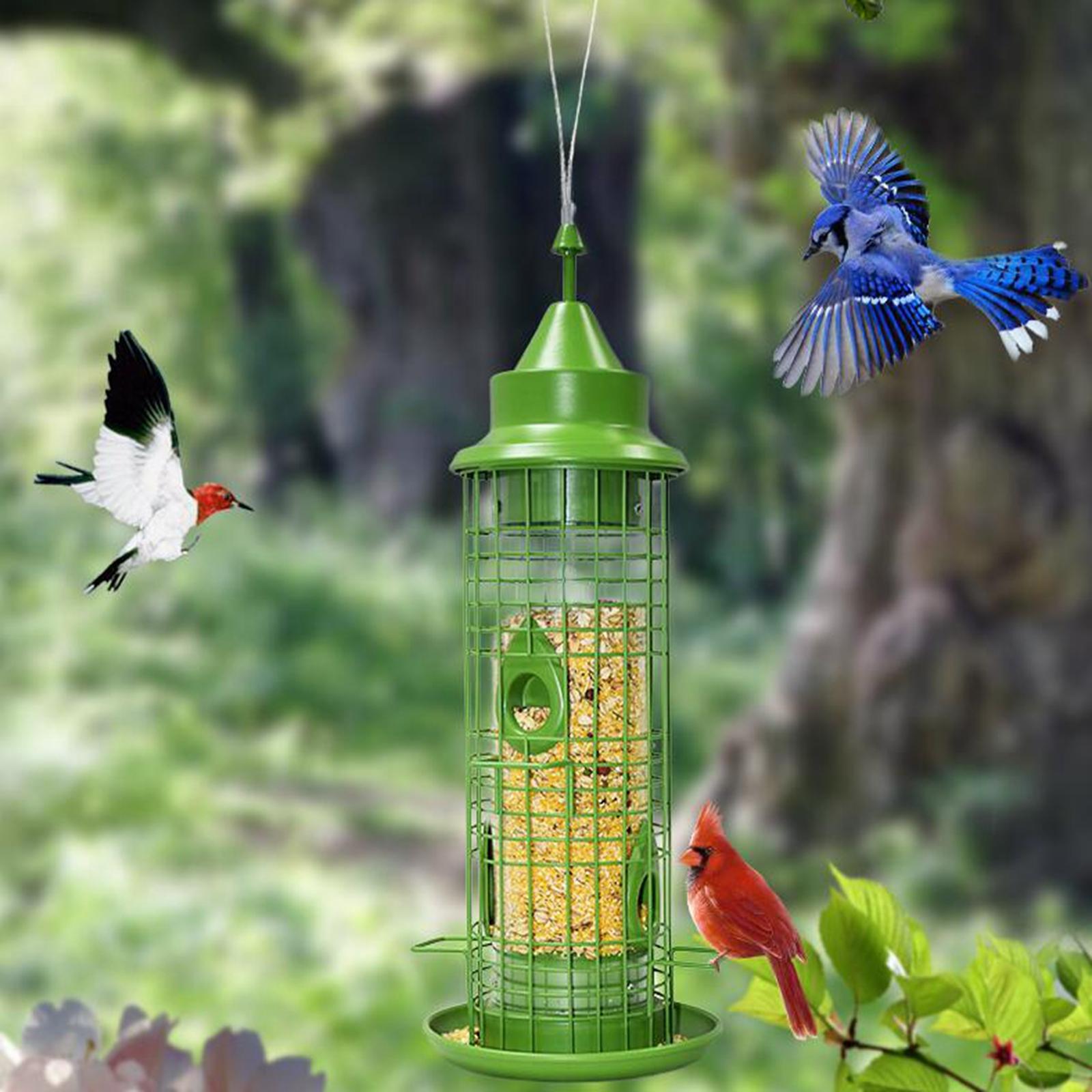 Hanging Bird Feeder Birdfeeder, Feeding Bird Watching Metal Food Dispenser for Garden Yard Patio Decor Outside