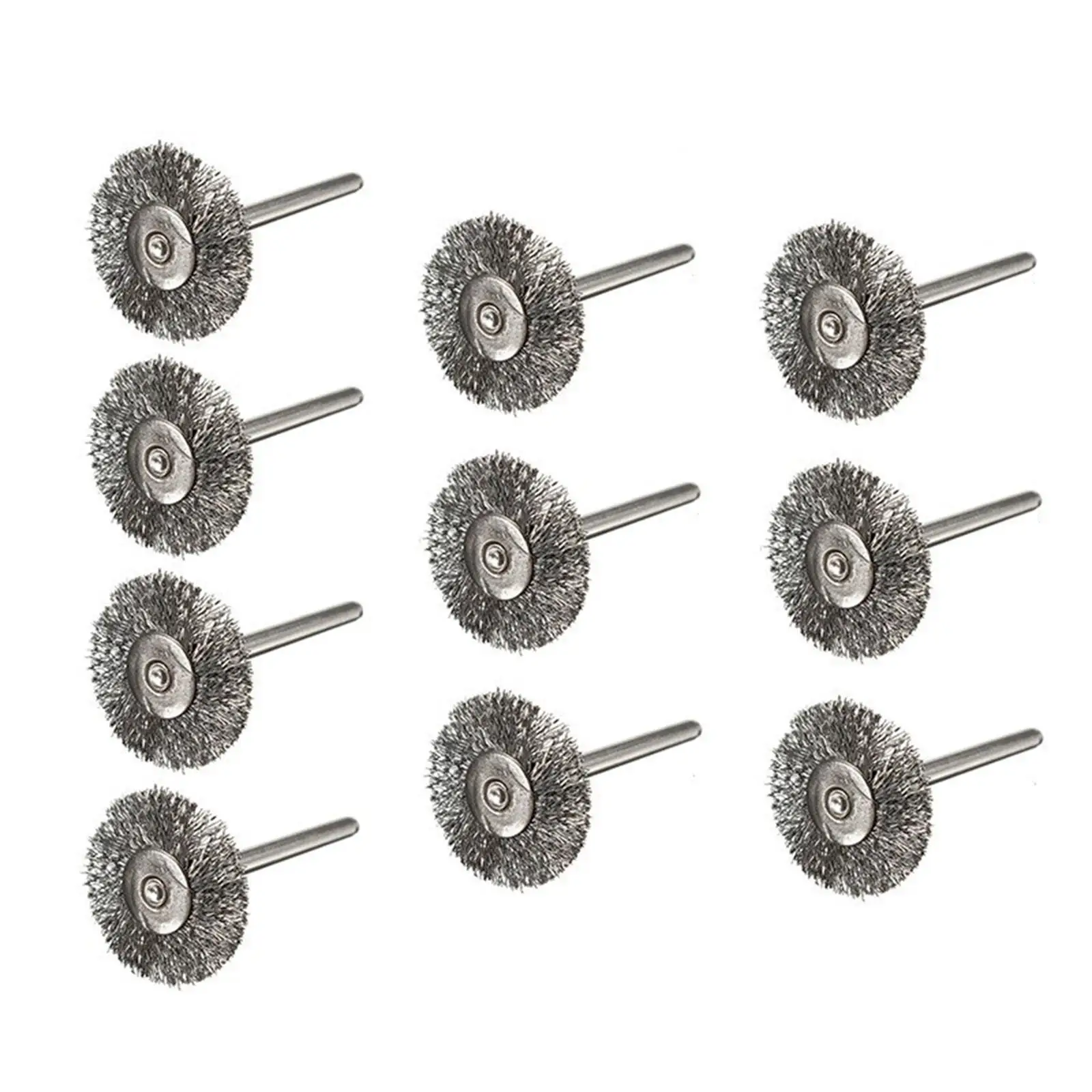 10x 2.2cm Steel wire Brush for Drill Coarse Crimped Brush Replacement