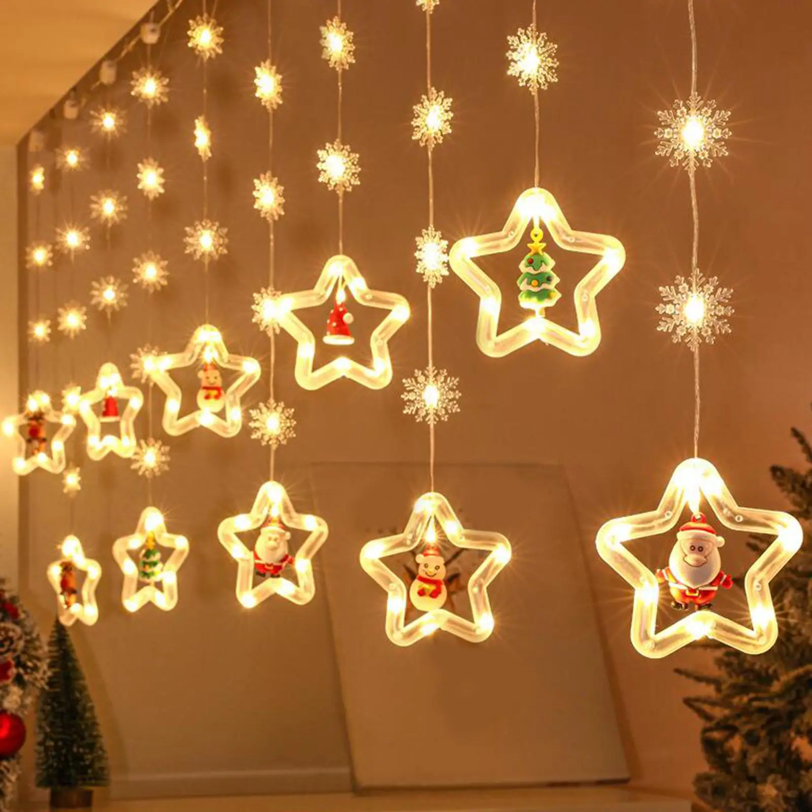 Christmas String Lights LED Christmas Hanging Ornaments Waterproof Twinkle Light for Garden Party Outdoor Decoration
