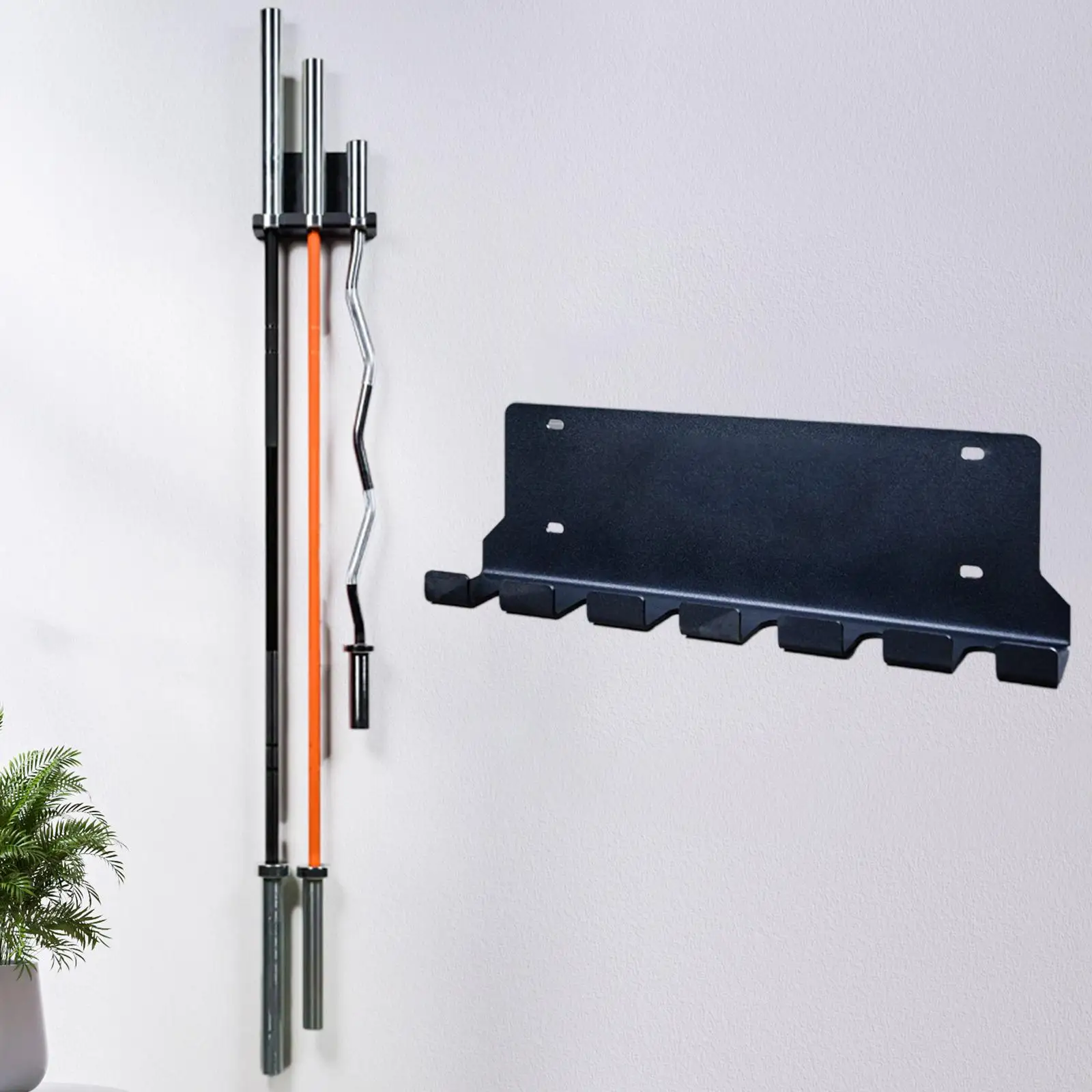 Barbell Holder Rack with Screws bars Holder Storage Hanging Wall Mounted Space Saving Hanger for Commercial Gym Equipment