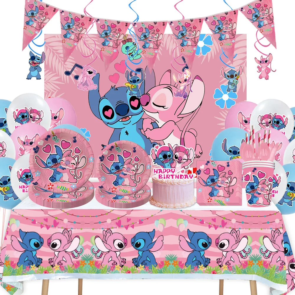 Disney Pink Stitch tema decorazioni per feste di compleanno Baby
