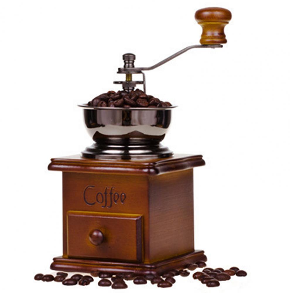 Title 8, Manual Coffee Grinder with Drawer Vintage Porta...