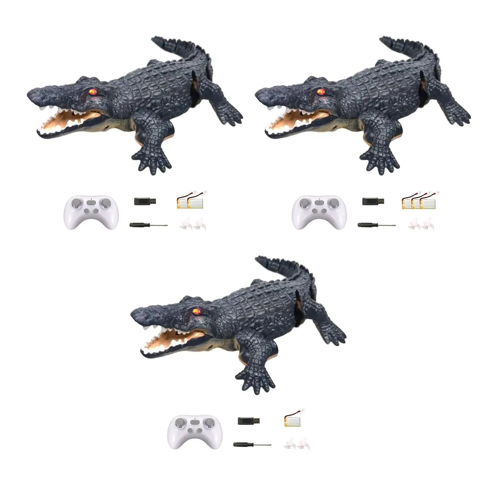 Electronic RC Alligator with LED Eyes Simulation RC  for Lakes
