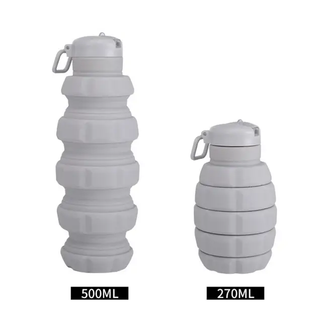 Botella Plegable Flexible Con Pico Y Tapon 500 Ml Silicona