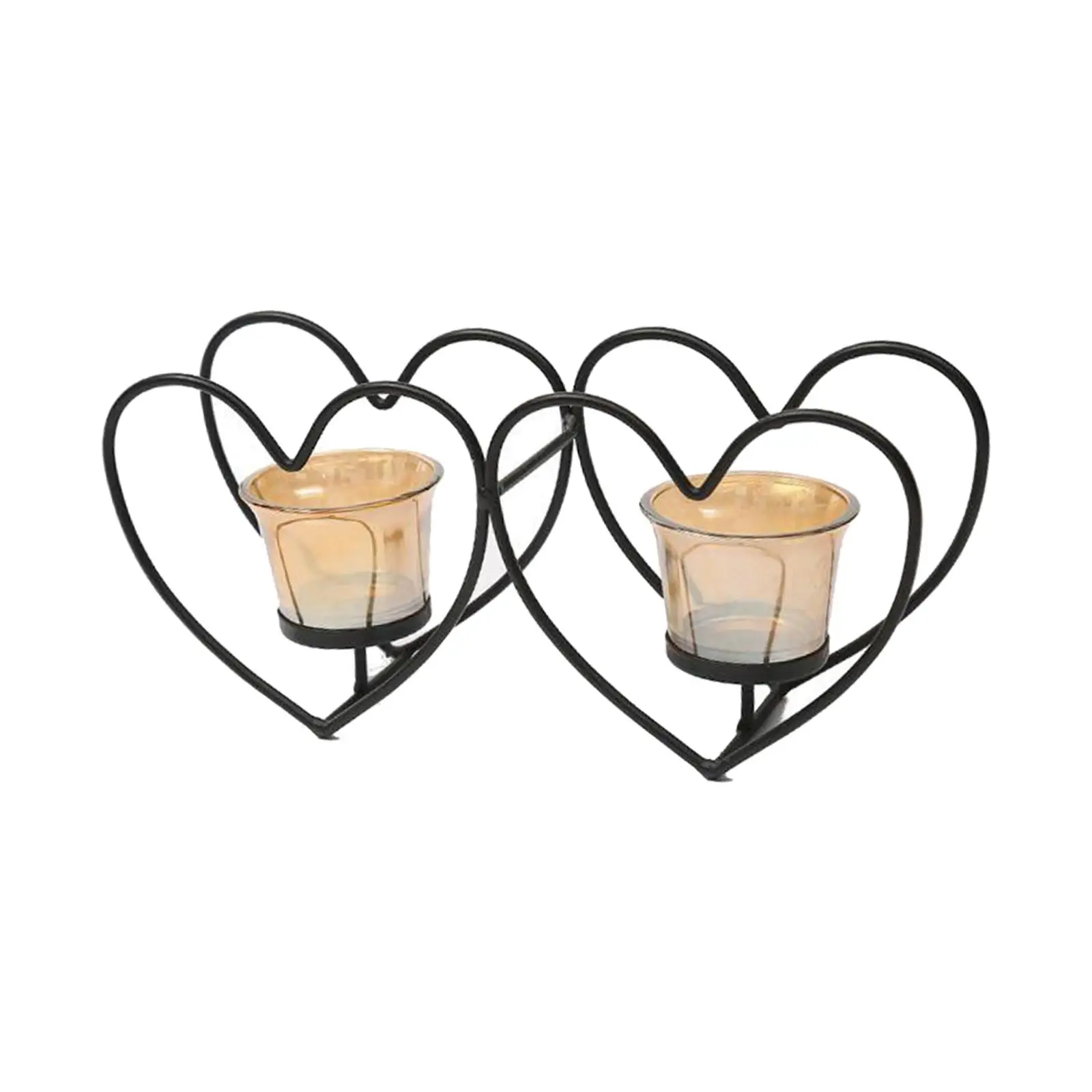 Nordic Heart Candle Holder Metal Candlestick Decorative Candle Stand Party Wedding Holiday Birthday Decor