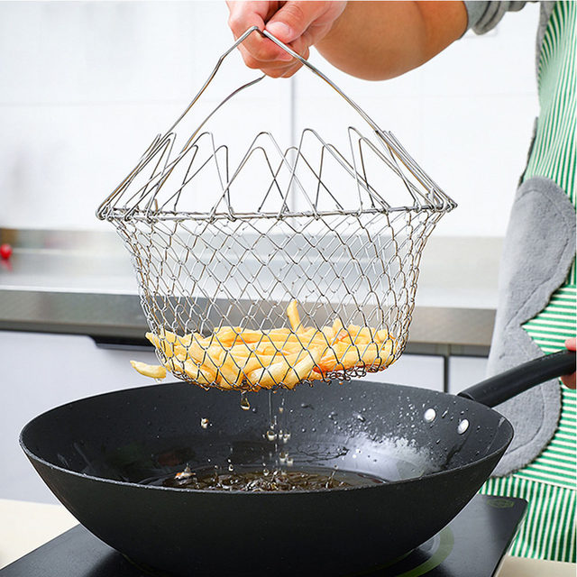 Stainless Steel Asparagus Pot Inner Basket 14.7X19cm Asparagus Pasta  Strainer French Fry Basket