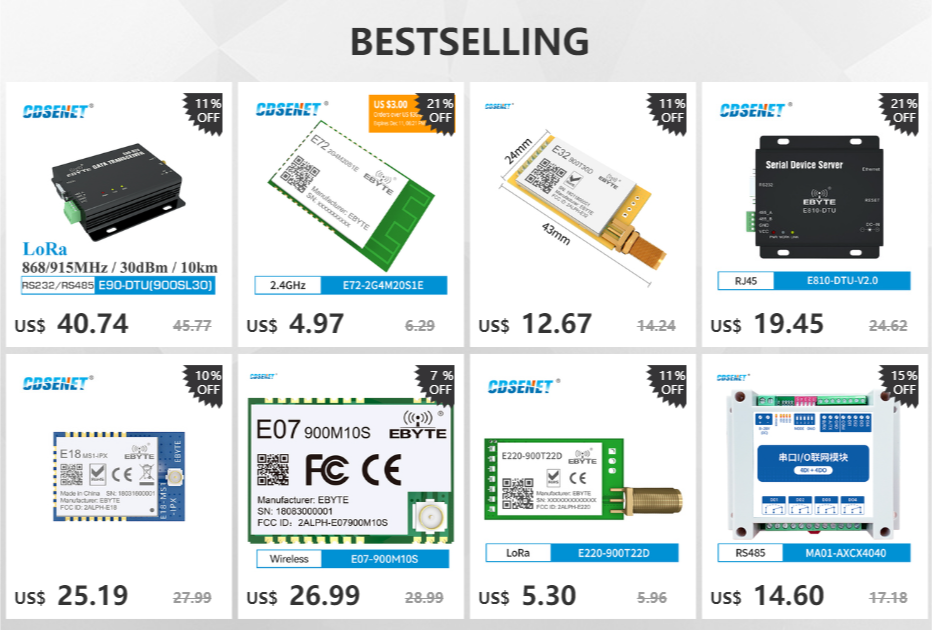 lora spread spectrum modem transceptor transmissor cdsenet