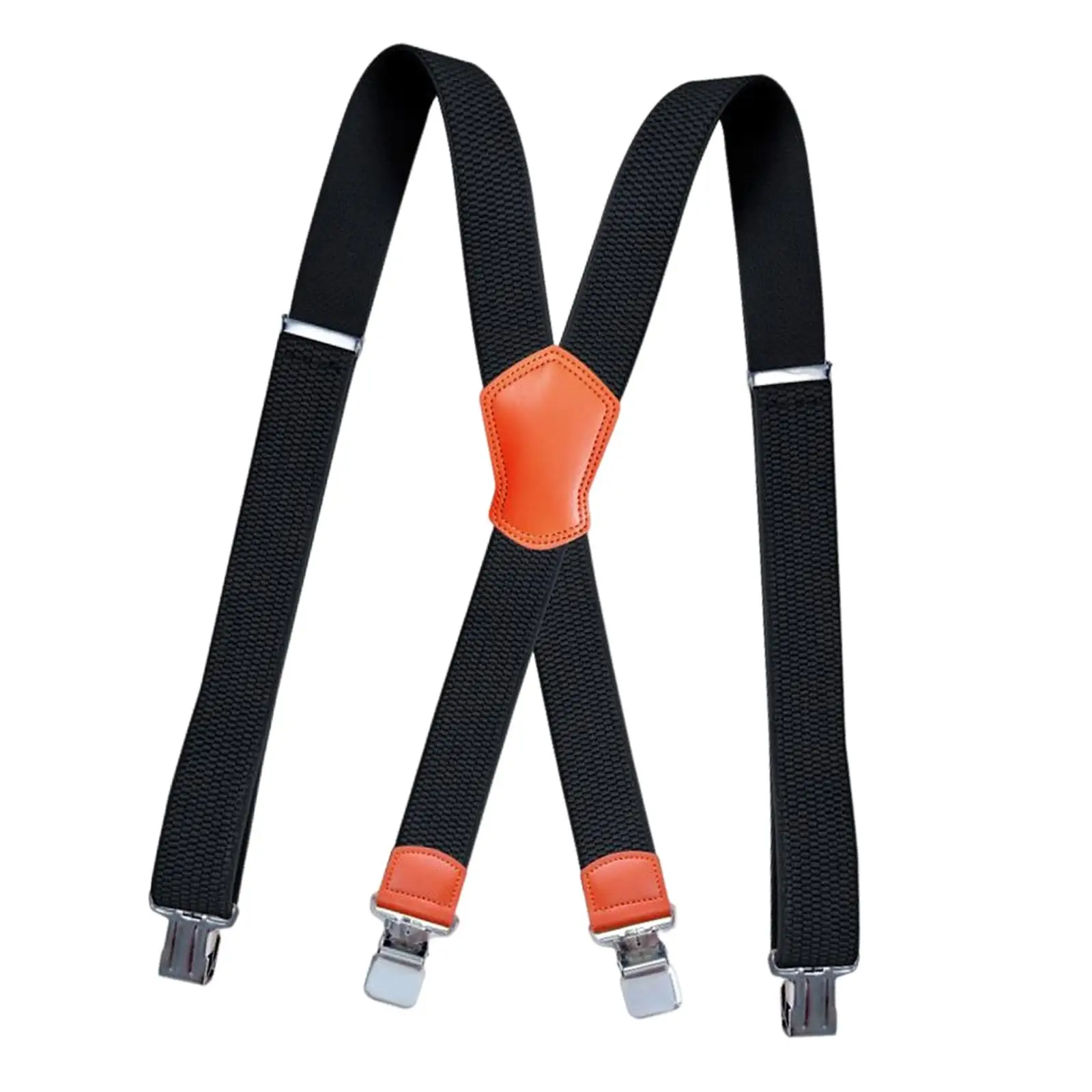 Suspender for Men, X Type Elastic Wide Suspenders with 4 Gripper Clasps Belt Loops Adjustable Heavy Duty Trousers