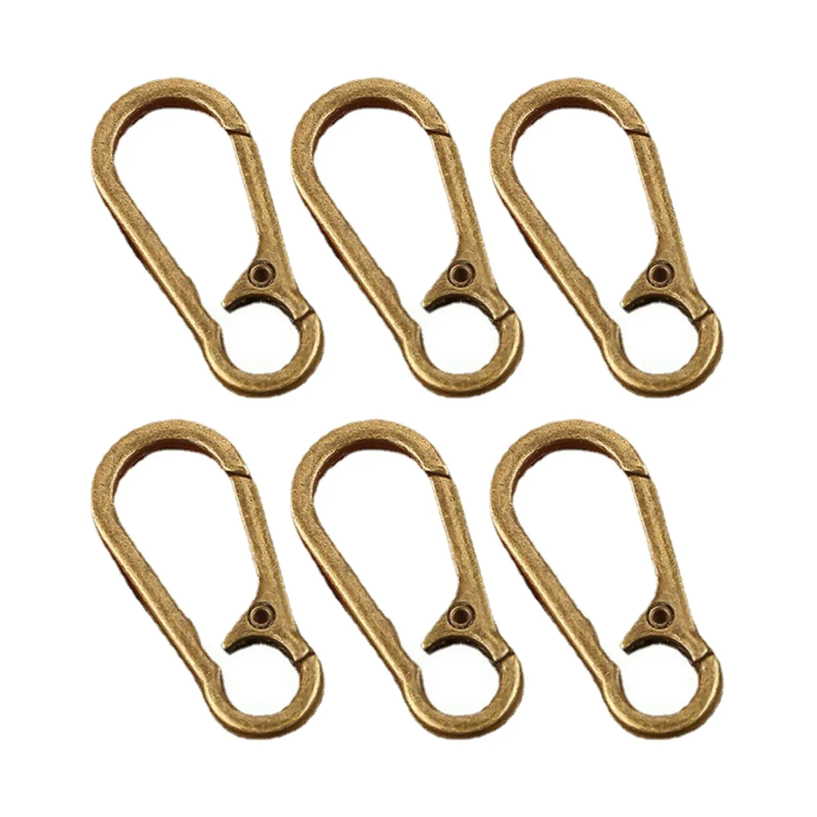 6 Pieces Carabiner Clips Keychain 1.8 inch Distressed Metal Key Clips for Belt