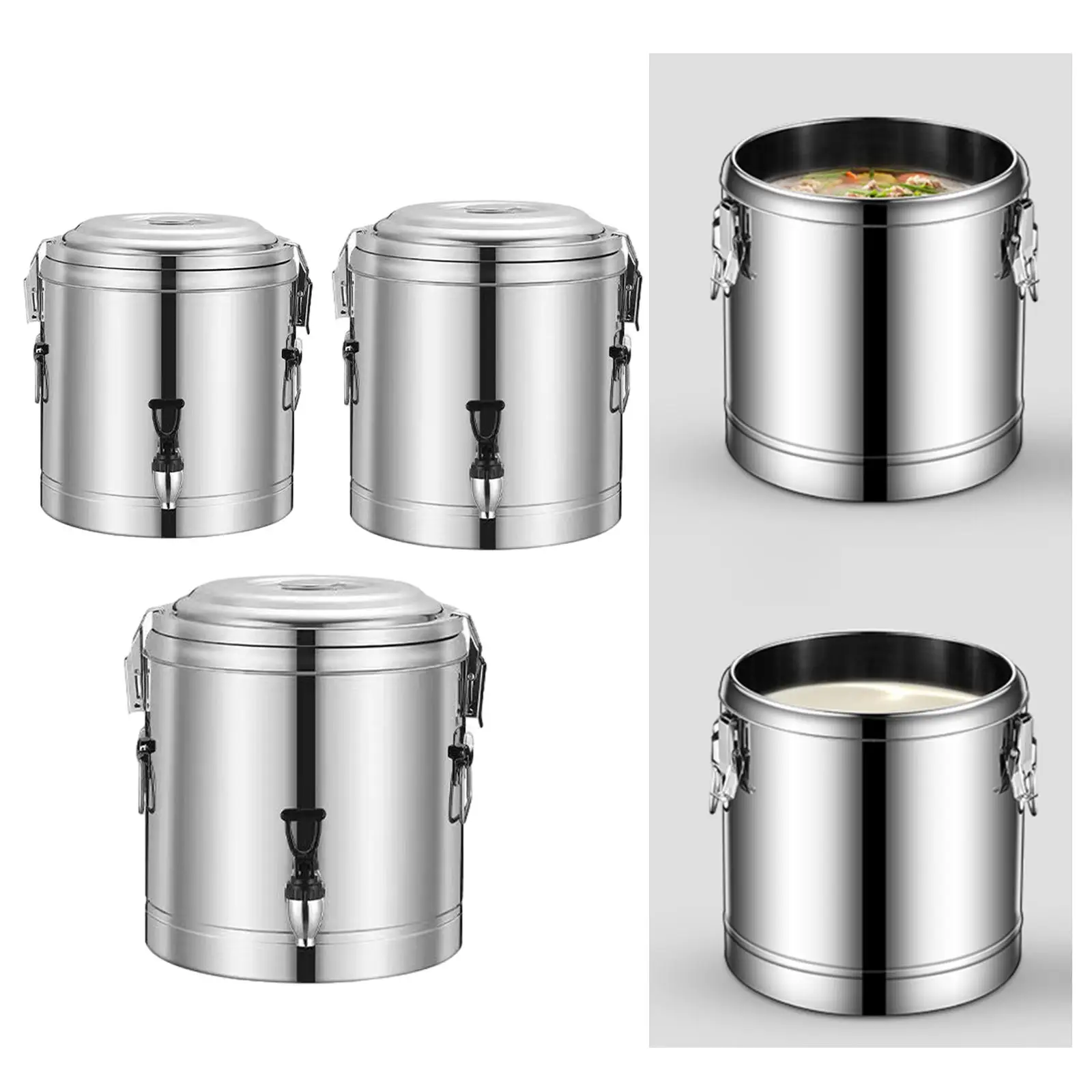 Hot and Cold Beverage Dispenser Stainless Steel Coffee Insulation Barrel for Party Cafe Family Reunion Restaurant Commercial Use