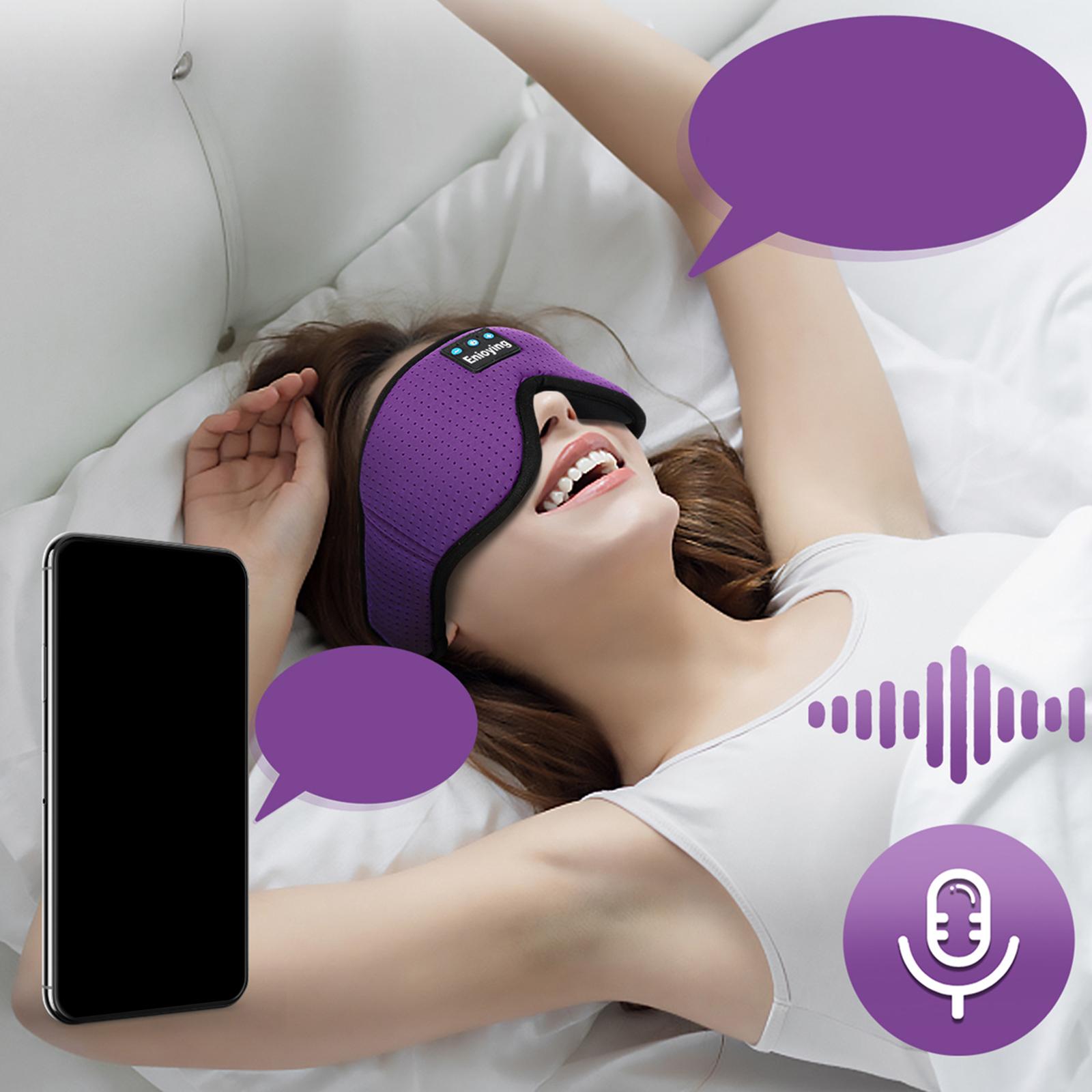 Bluetooth 5.2 Eye Mask Sleep Headphones 3D Sleep Mask Adjustable Breathable Wireless Music Headband Music Play for Travel Office
