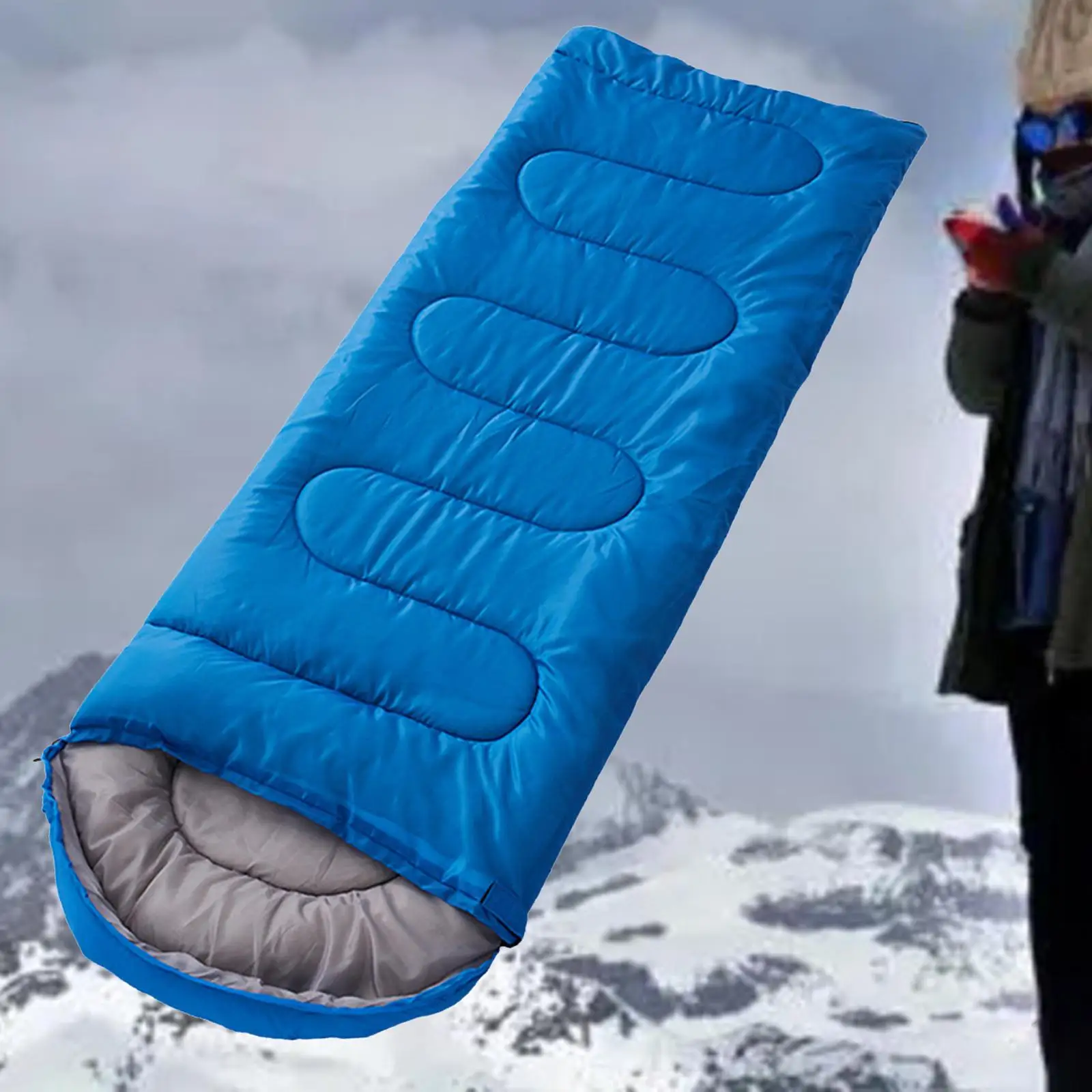 Wide Travel Sleeping Bag Comfortable Warm Zip Outdoor Cold Weather Indoor