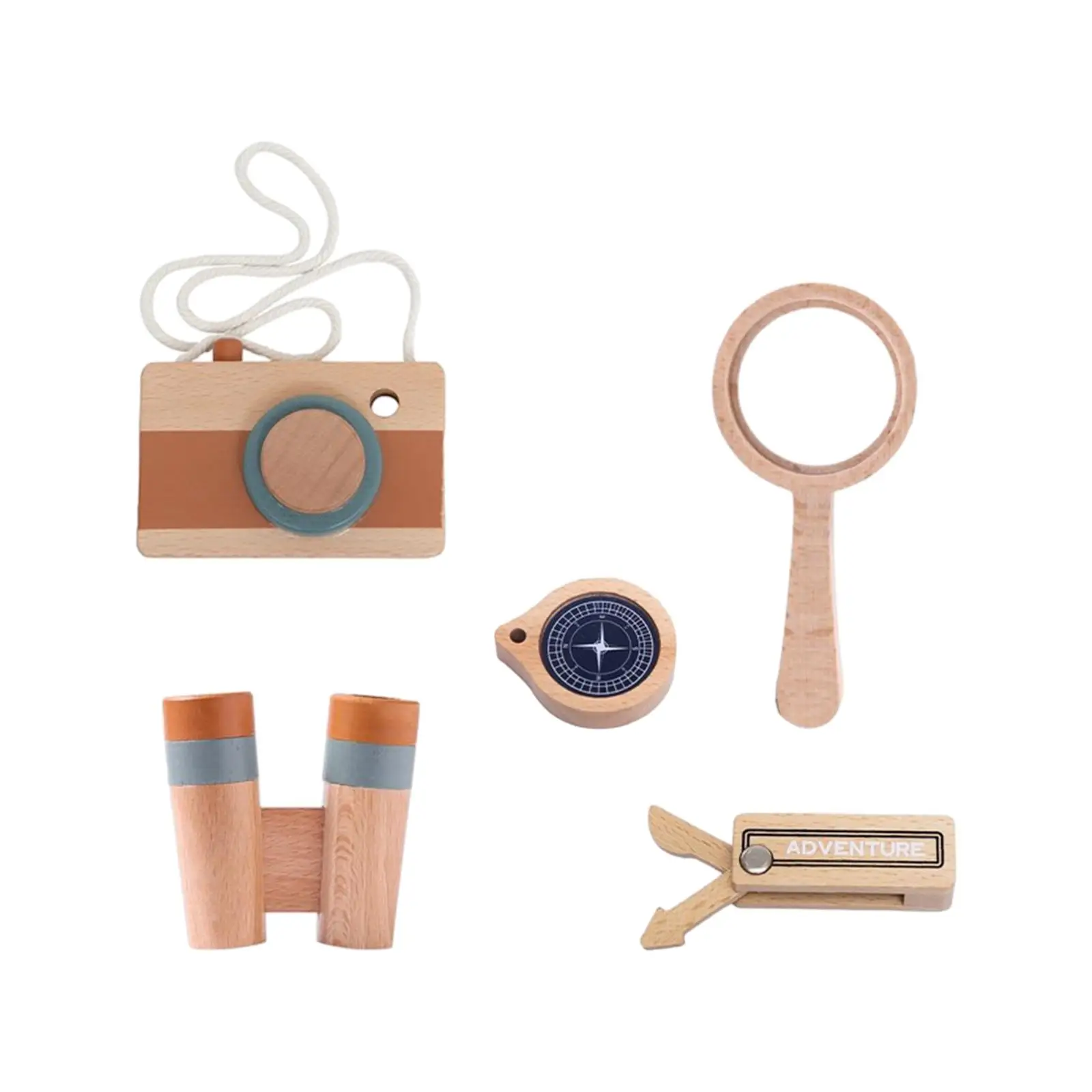 Outdoor Exploration Toys Set Wooden Magnifying Glass for Plants Animal Learning Camping Outdoor Activities Backyard Activities