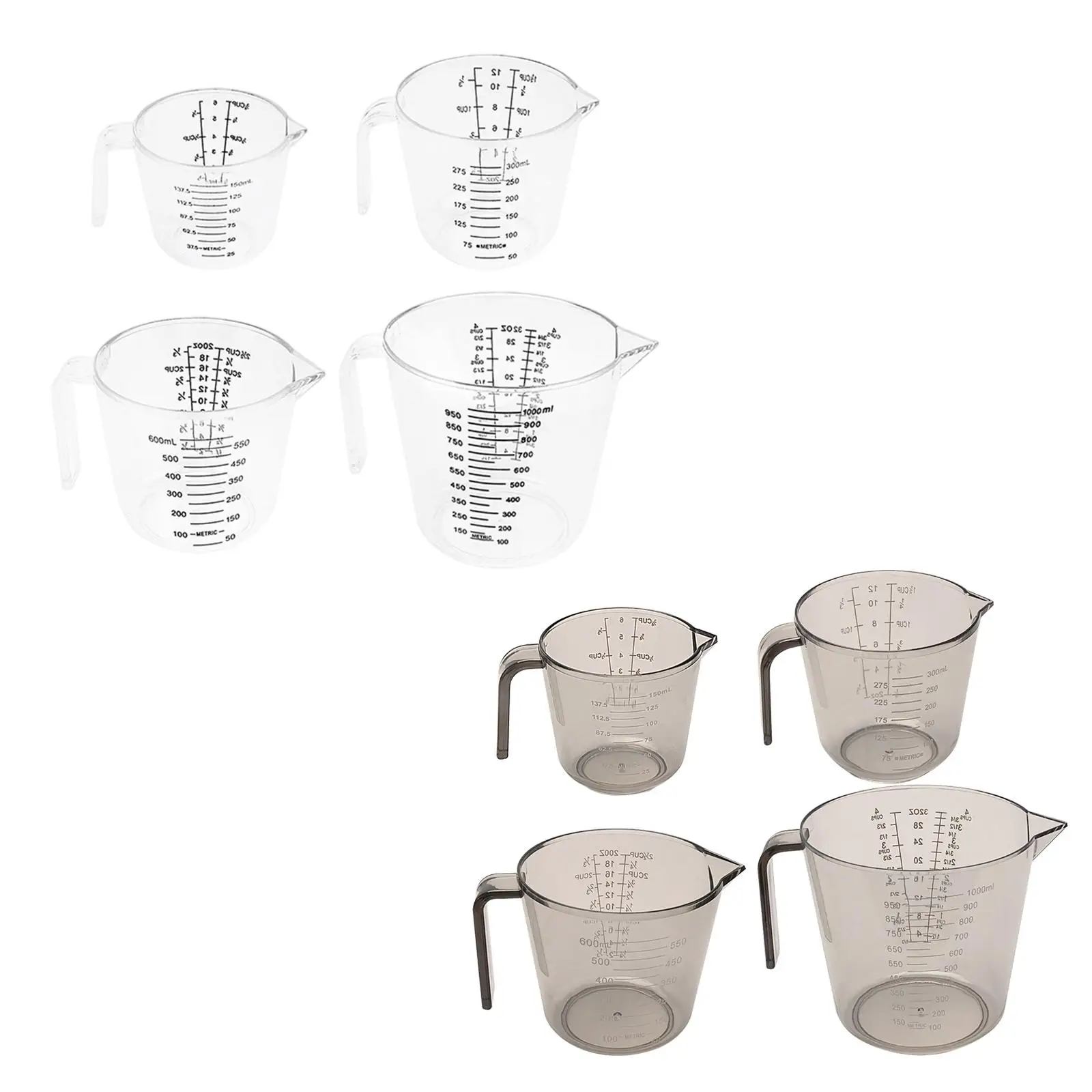4x Measuring Cups Scales Portable Durable Mixing Mug for Baking Home Kitchen