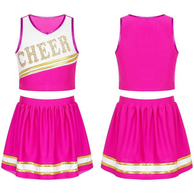 Costume Da Cheerleader Per Bambina - Set Completo Con Pompon, Per Halloween E Sport