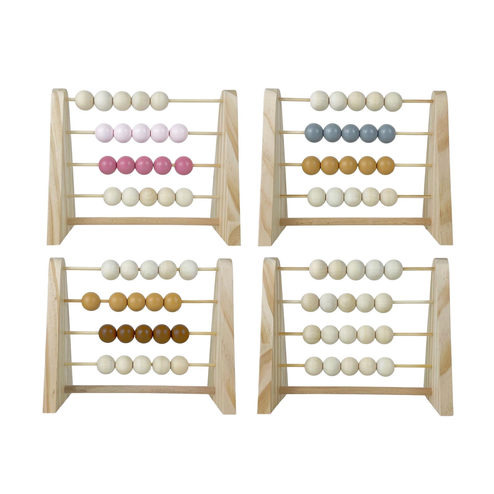 1Pc Montessori Wooden Abacus Counting Frame with Cards Early Educational Math Learning Addition and Subtraction Math Toys