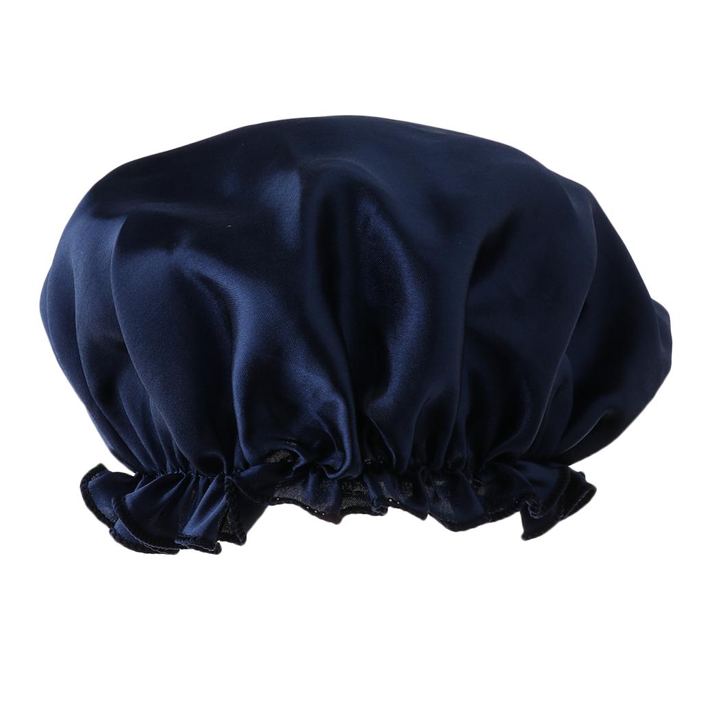 Women's Satin Silky Bonnet Premium Elastic Band Hair Loss Sleep Waterproof Shower Headwrap Chemo Hat Soild Color Nightcap