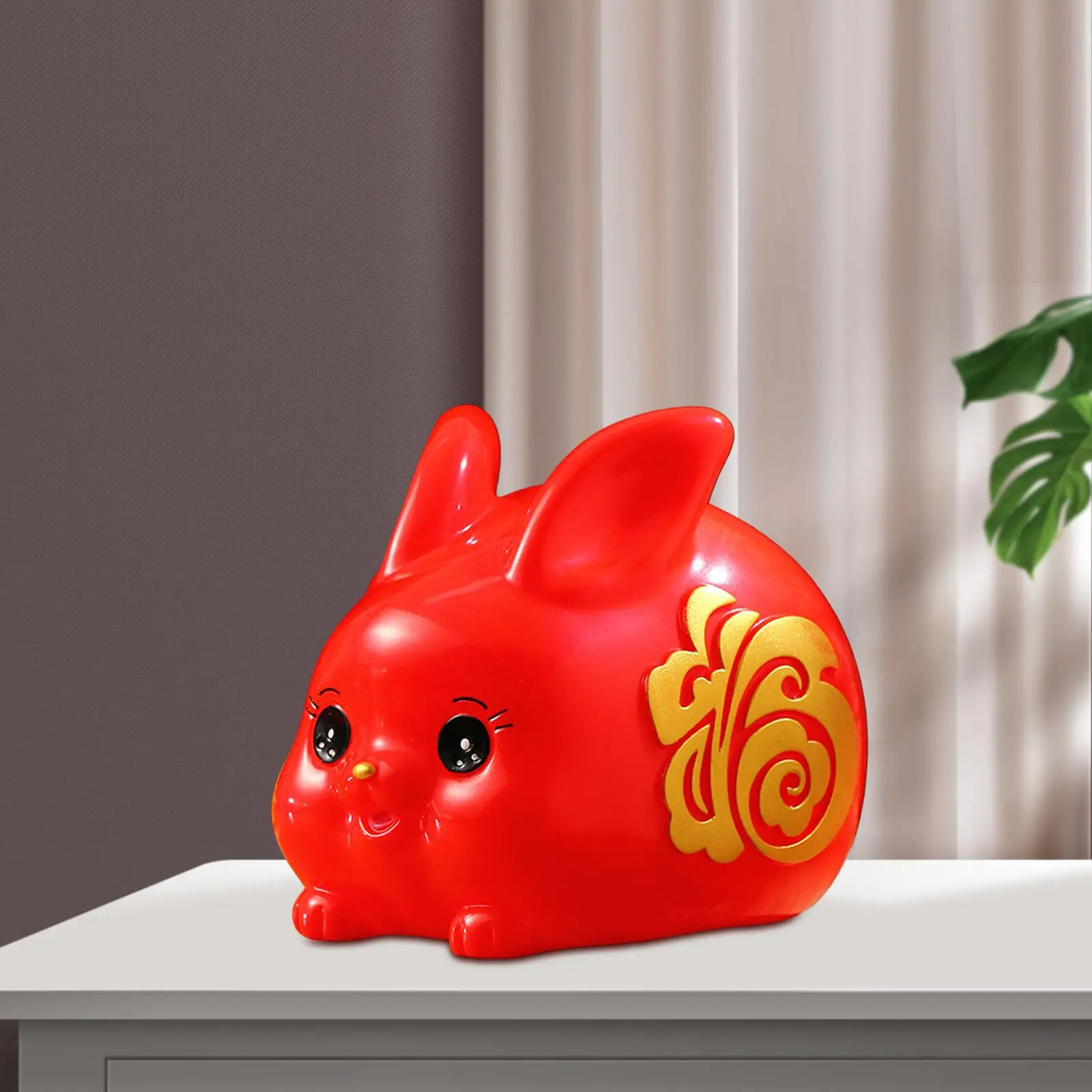 Lucky Rabbit Piggy Bank Animal Figurine Money Box Creative Collection Ornaments Craft for Tabletop Office Home Decor Kids Girls